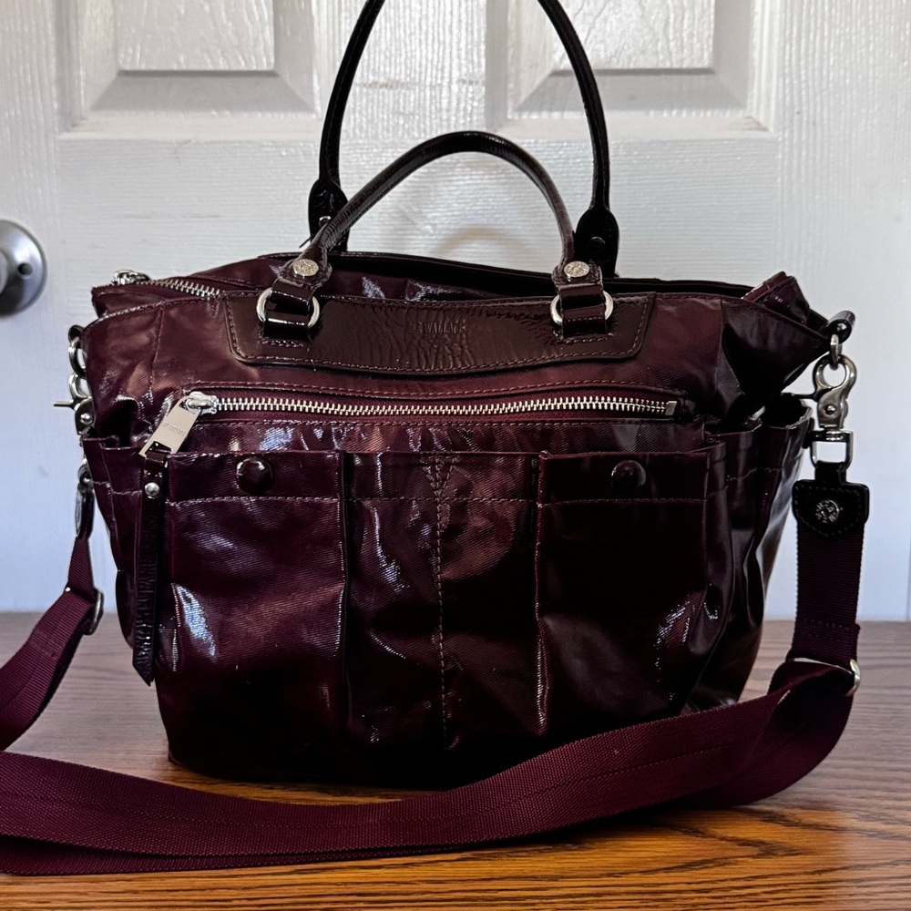 MZ Wallace Bag Crossbody Tote Patent Leather Merlot - Picture 2 of 14